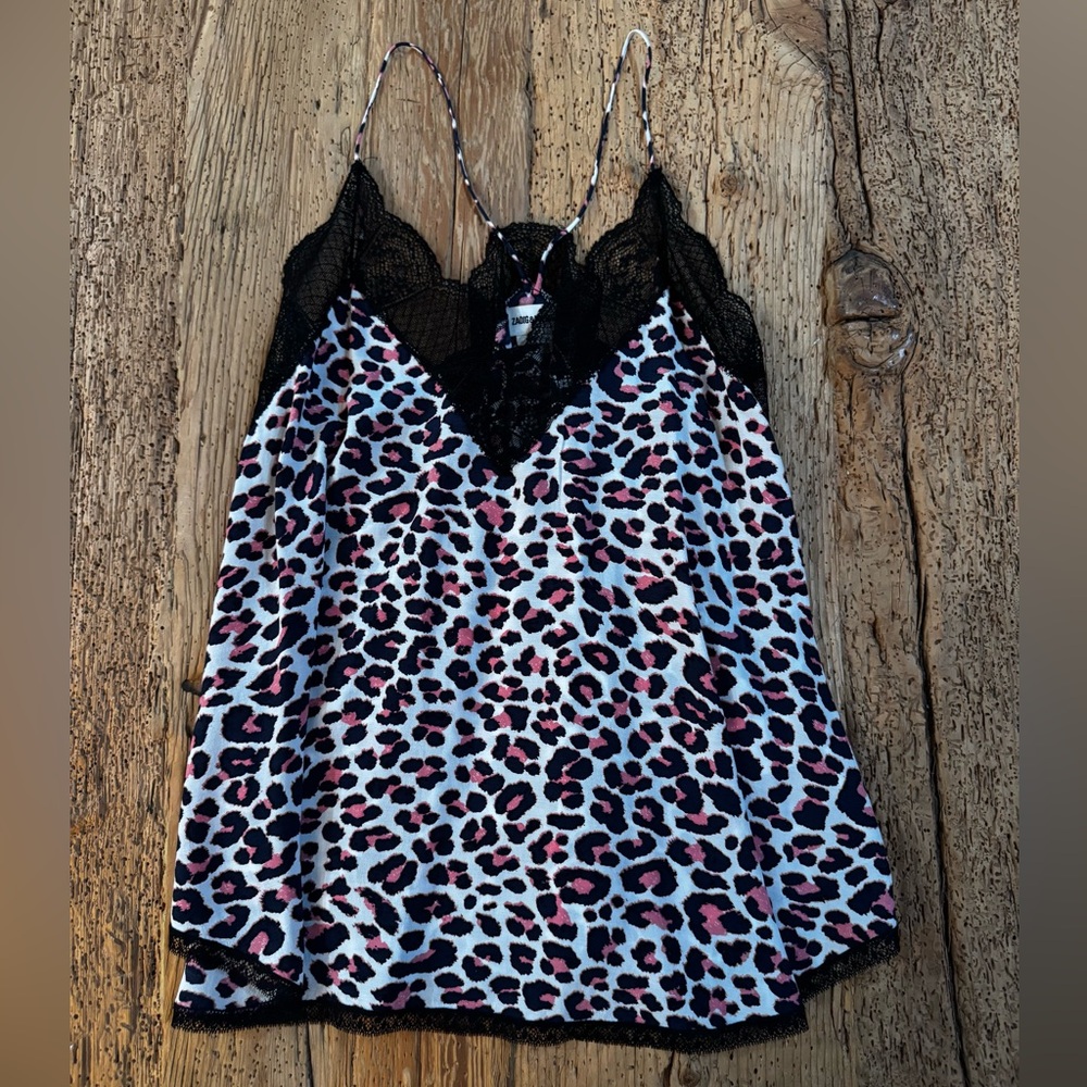 ZADIG & VOLTAIRE LEOPARD CHRISTY CAMISOLE 💙🩷